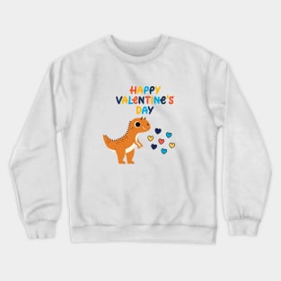 Happy Valentines Day Dinosaur Crewneck Sweatshirt